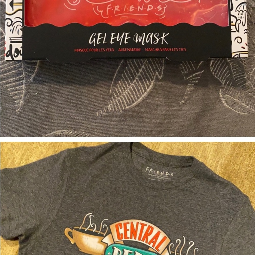 ~FRIENDS Lot~ “Central Perk” T-Shirt & Eye Mask